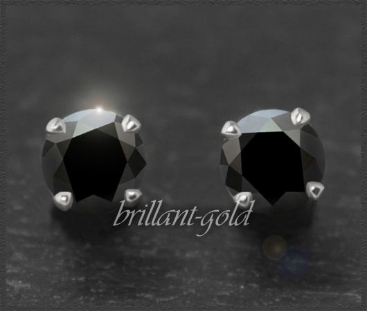 Ohrstecker 585 Gold, Saphir schwarz 4,5,6,7mm